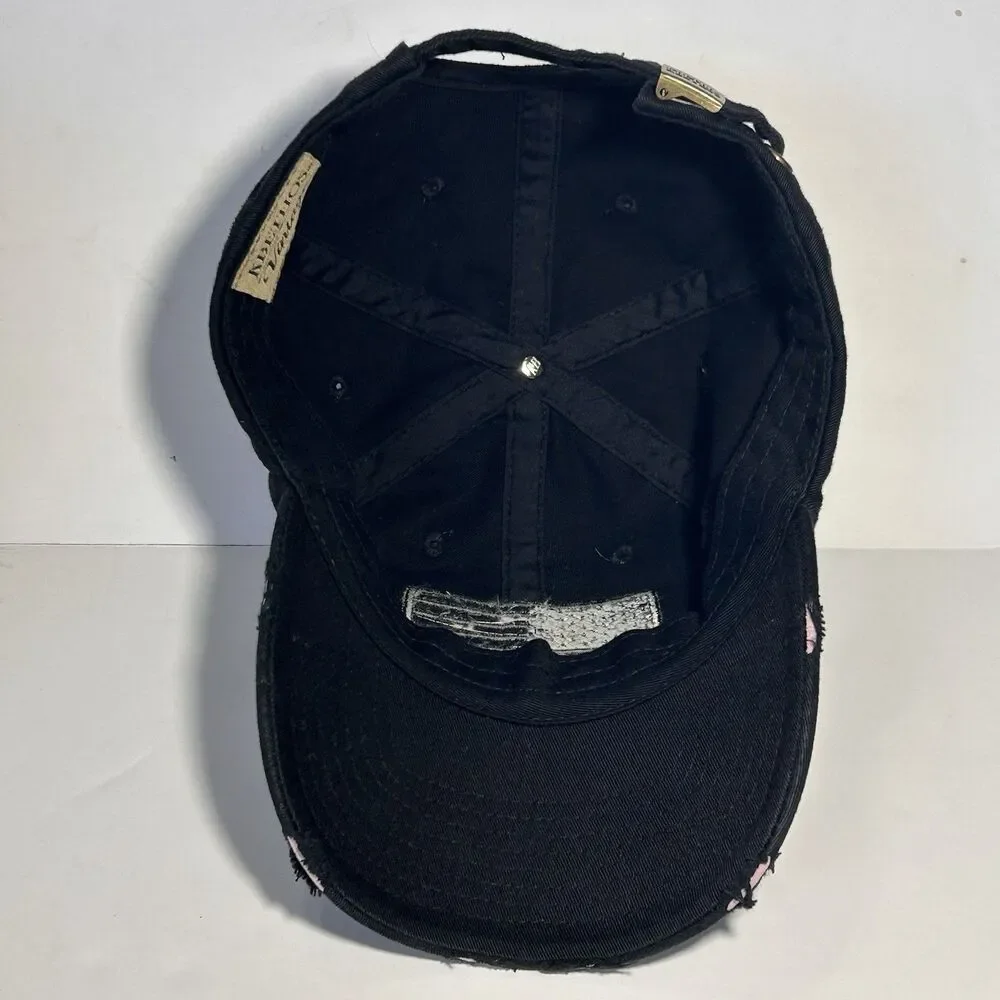 KBETHOS USA Flag Hat Distressed Cap Womens Adjustable Black Pink‎